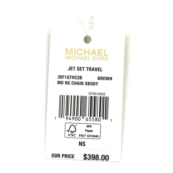 Michael Kors Medium NS Chain Xbody Bag Brown/Gold - Picture 10 of 10